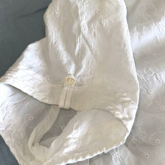 White Stag Plus Size 18W/20W Embroidered White Cotton Short Sleeve Button-Up Shi - Picture 5 of 10